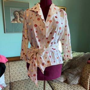 Silk Blouse with sash belt, Connie Roberson large.